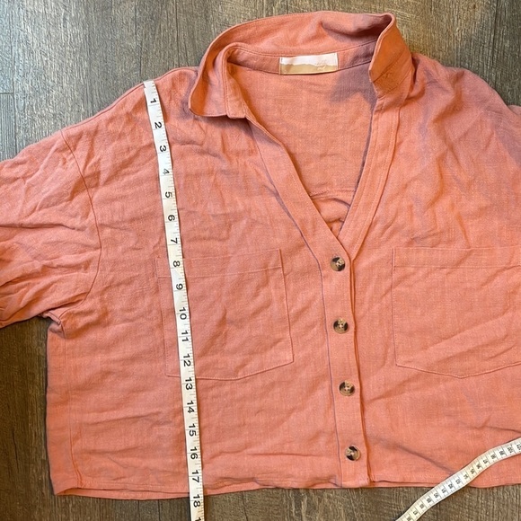 North End Linen Rayon Blend Oversized Boxy Crop Top size S - Picture 13 of 13